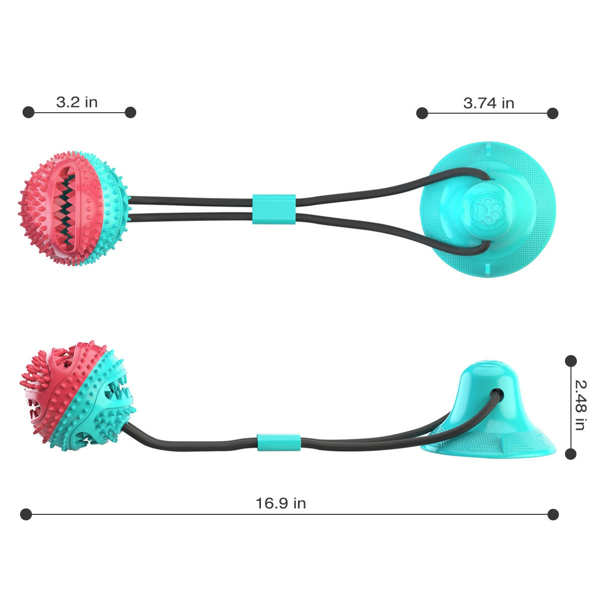 1 Pcs Pet Dog Toys Silicon Suction Cup Tug Dogs Push Ball Pet Tooth  Cleaning Dog Toothbrush for Puppy Large Dog Biting Toy